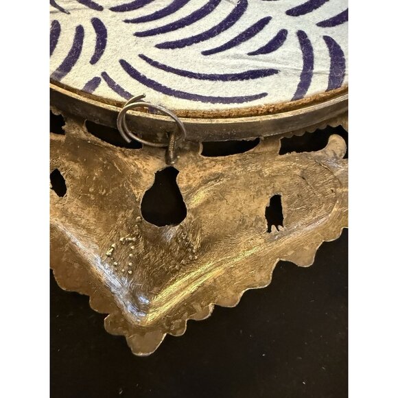 Oval The Blue Boy Picture Convex Bubble Glass Ornate Italian Frame 17x12” VTG - Picture 7 of 11